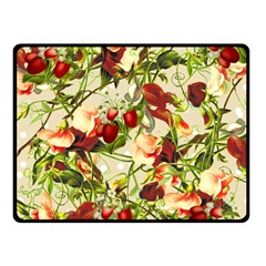 Fruit Blossom Beige Double Sided Fleece Blanket (small)  by snowwhitegirl