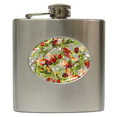 Fruit Blossom Gray Hip Flask (6 Oz) by snowwhitegirl