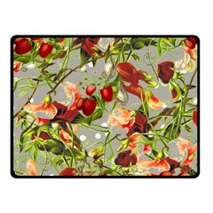 Fruit Blossom Gray Fleece Blanket (small) by snowwhitegirl