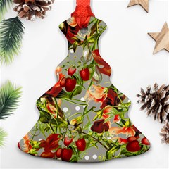 Fruit Blossom Gray Christmas Tree Ornament (two Sides) by snowwhitegirl