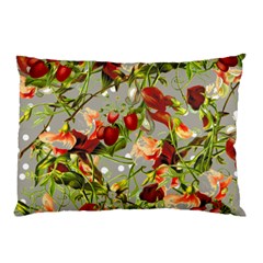 Fruit Blossom Gray Pillow Case (two Sides) by snowwhitegirl