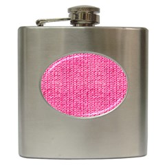 Knitted Wool Bright Pink Hip Flask (6 oz)