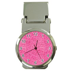 Knitted Wool Bright Pink Money Clip Watches