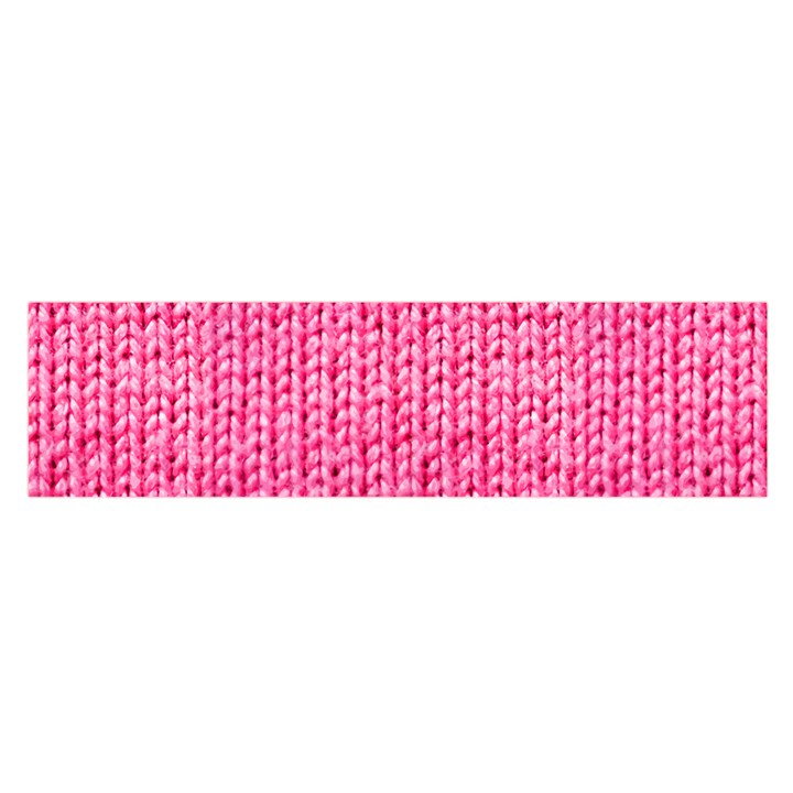 Knitted Wool Bright Pink Satin Scarf (Oblong)