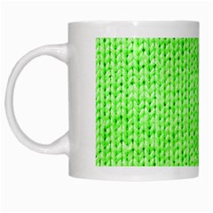 Knitted Wool Neon Green White Mugs by snowwhitegirl