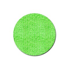 Knitted Wool Neon Green Rubber Round Coaster (4 Pack)  by snowwhitegirl