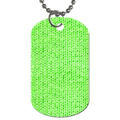 Knitted Wool Neon Green Dog Tag (two Sides) by snowwhitegirl