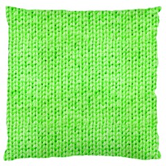 Knitted Wool Neon Green Large Cushion Case (one Side) by snowwhitegirl