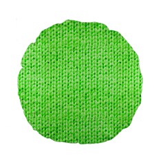 Knitted Wool Neon Green Standard 15  Premium Round Cushions by snowwhitegirl