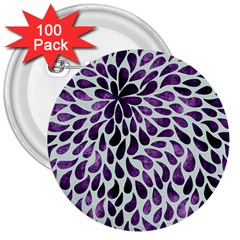 Purple Abstract Swirl Drops 3  Buttons (100 Pack) 