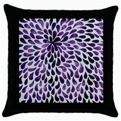 Purple Abstract Swirl Drops Throw Pillow Case (black) by snowwhitegirl