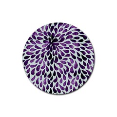 Purple Abstract Swirl Drops Rubber Round Coaster (4 Pack)  by snowwhitegirl