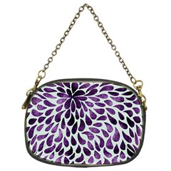 Purple Abstract Swirl Drops Chain Purse (two Sides) by snowwhitegirl