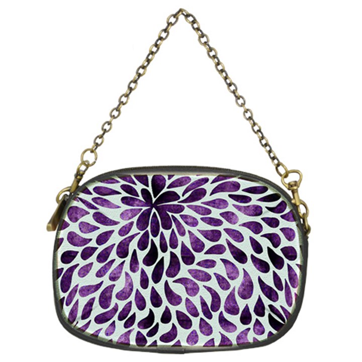 Purple Abstract Swirl Drops Chain Purse (Two Sides)