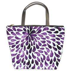 Purple Abstract Swirl Drops Bucket Bag by snowwhitegirl