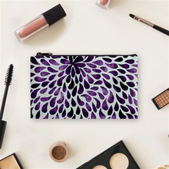 Purple Abstract Swirl Drops Cosmetic Bag (small) by snowwhitegirl