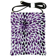 Purple Abstract Swirl Drops Shoulder Sling Bag by snowwhitegirl