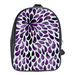 Purple Abstract Swirl Drops School Bag (xl) by snowwhitegirl