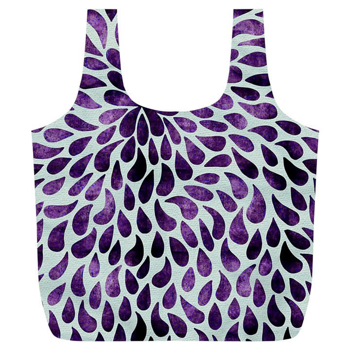 Purple Abstract Swirl Drops Full Print Recycle Bag (XL)