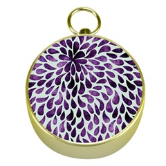 Purple Abstract Swirl Drops Gold Compasses by snowwhitegirl