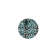 Teal Abstract Swirl Drops 1  Mini Magnets