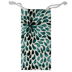 Teal Abstract Swirl Drops Jewelry Bag