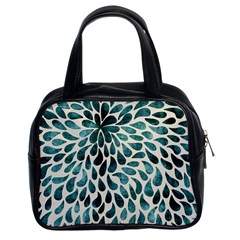 Teal Abstract Swirl Drops Classic Handbag (two Sides) by snowwhitegirl