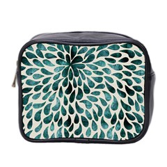 Teal Abstract Swirl Drops Mini Toiletries Bag (Two Sides)