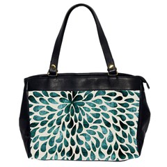 Teal Abstract Swirl Drops Oversize Office Handbag (2 Sides)