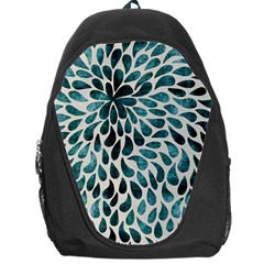 Teal Abstract Swirl Drops Backpack Bag