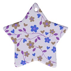 Blue Vintage Flowers Ornament (star) by snowwhitegirl