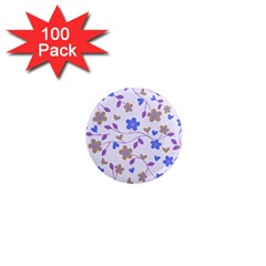 Blue Vintage Flowers 1  Mini Magnets (100 Pack)  by snowwhitegirl