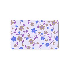 Blue Vintage Flowers Magnet (name Card) by snowwhitegirl