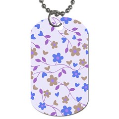 Blue Vintage Flowers Dog Tag (one Side) by snowwhitegirl