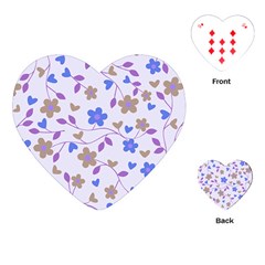 Blue Vintage Flowers Playing Cards (heart)  by snowwhitegirl