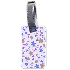 Blue Vintage Flowers Luggage Tags (two Sides) by snowwhitegirl