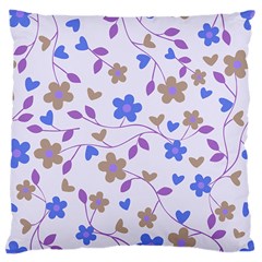 Blue Vintage Flowers Large Cushion Case (one Side) by snowwhitegirl