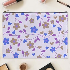 Blue Vintage Flowers Cosmetic Bag (xxxl)