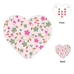 Pink Vintage Flowers Playing Cards (heart)  by snowwhitegirl