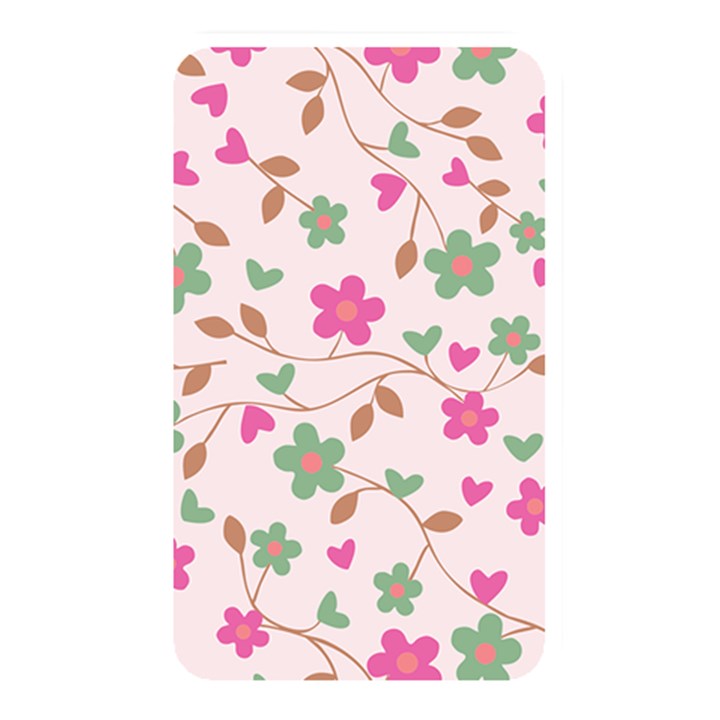 Pink Vintage Flowers Memory Card Reader (Rectangular)