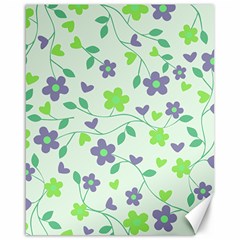 Green Vintage Flowers Canvas 16  X 20   by snowwhitegirl