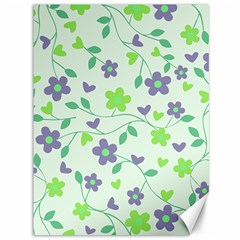 Green Vintage Flowers Canvas 36  X 48  