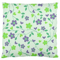 Green Vintage Flowers Standard Flano Cushion Case (two Sides) by snowwhitegirl