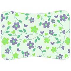 Green Vintage Flowers Velour Seat Head Rest Cushion