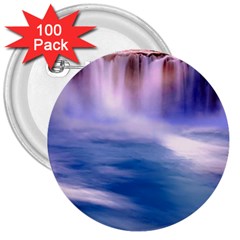 Waterfall 3  Buttons (100 Pack) 