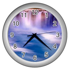 Waterfall Wall Clock (silver) by snowwhitegirl