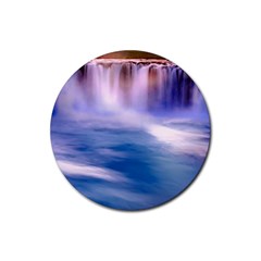 Waterfall Rubber Coaster (round)  by snowwhitegirl