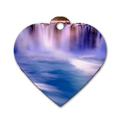 Waterfall Dog Tag Heart (one Side) by snowwhitegirl