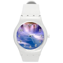 Waterfall Round Plastic Sport Watch (m) by snowwhitegirl