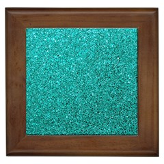 Aqua Glitter Framed Tiles by snowwhitegirl